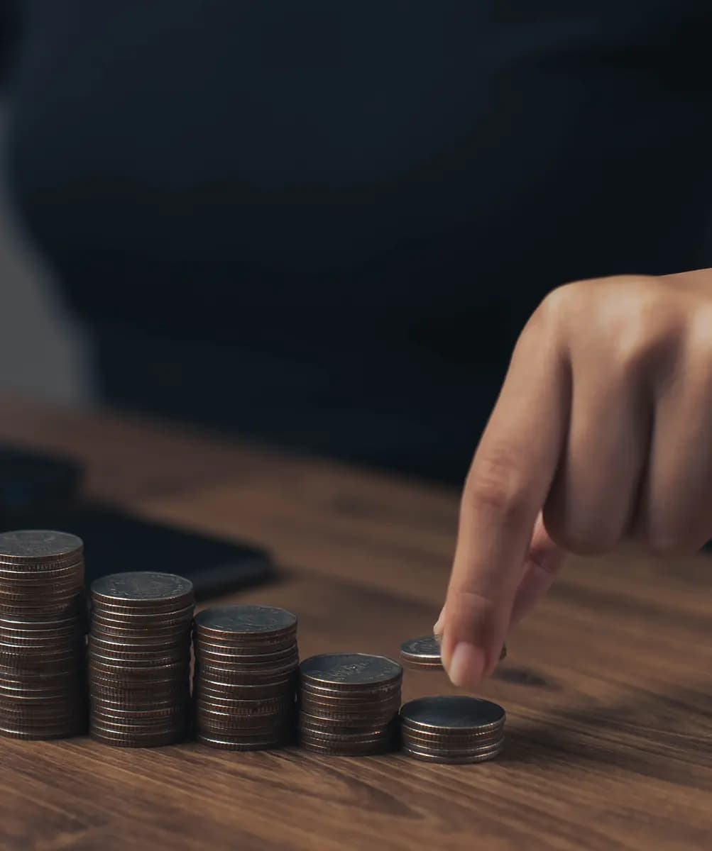 Decorative stacked coins